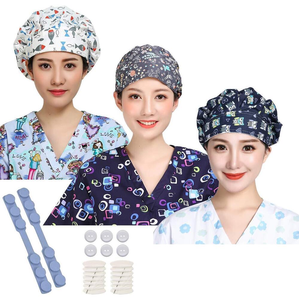 1827 3pcs Adjustable Hats Cotton Working Cap with Sweatband Multi-Color